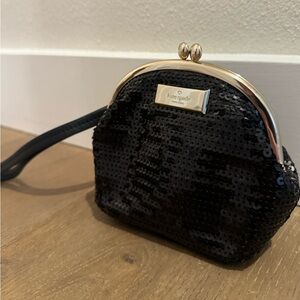 Kate Spade Salinas Place Poise Black Sequin Wristlet